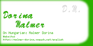 dorina malmer business card